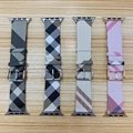 Luxury Designer Plaid Print Leather Wristband Stripe Print Pairs Wrist Strap