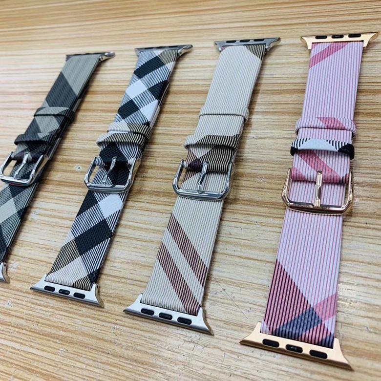 Luxury Designer Plaid Print Leather Wristband Stripe Print Pairs Wrist Strap 5