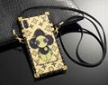 Square Plating Louis Vuitton Sun Flower Leather Back Cover Crossbody LV Case