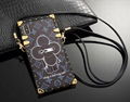 Square Plating Louis Vuitton Sun Flower Leather Back Cover Crossbody LV Case