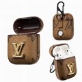 Retro Pairs Louis Vuitton Plating Airpods Leather Case Checkerboard LV Cover