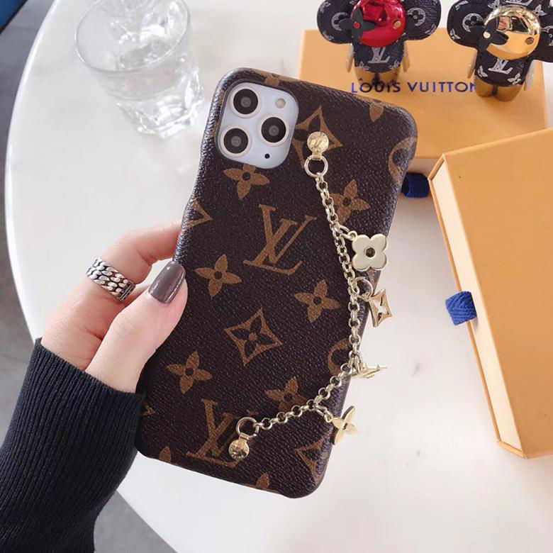 Plating Wristband Strap Louis Vuitton Leather Back Shell Paris LV Phone Case - Hseng (China ...