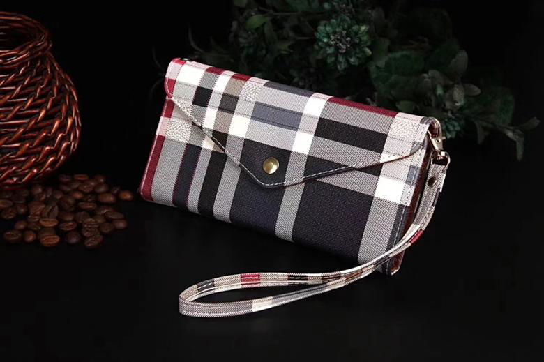 Luxury Designer Foldable Stripe Print Leather Wallet Case Wristband Bracelet 3