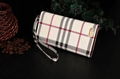 Luxury Designer Foldable Stripe Print Leather Wallet Case Wristband Bracelet