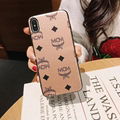 Luxury Designer MCM Vintage Leather Back Cover Paris MCM Phone Shell for iPhone  4