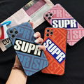 Luxury Designer Supr Leather Back Cover Paris Supreme Phone Shell for iPhone 11