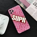 Luxury Designer Supr Leather Back Cover Paris Supreme Phone Shell for iPhone 11