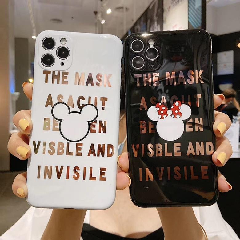 Luxury Designer Plating Mickey Mouse Back Cover Printed Letter Paris Mask Cover - Hseng (China ...