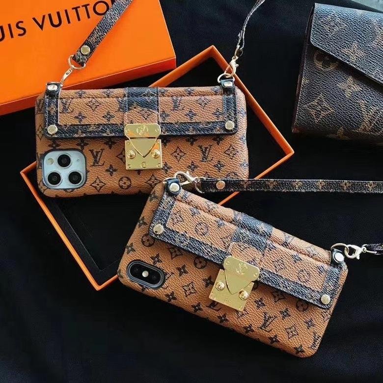Luxury Designer Case Crossbody Louis Vuitton Leather Wallet Clutch Back Case 