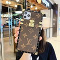 Luxury Designer Case Square Plating Louis Vuitton Leather Back Cover Paris LV