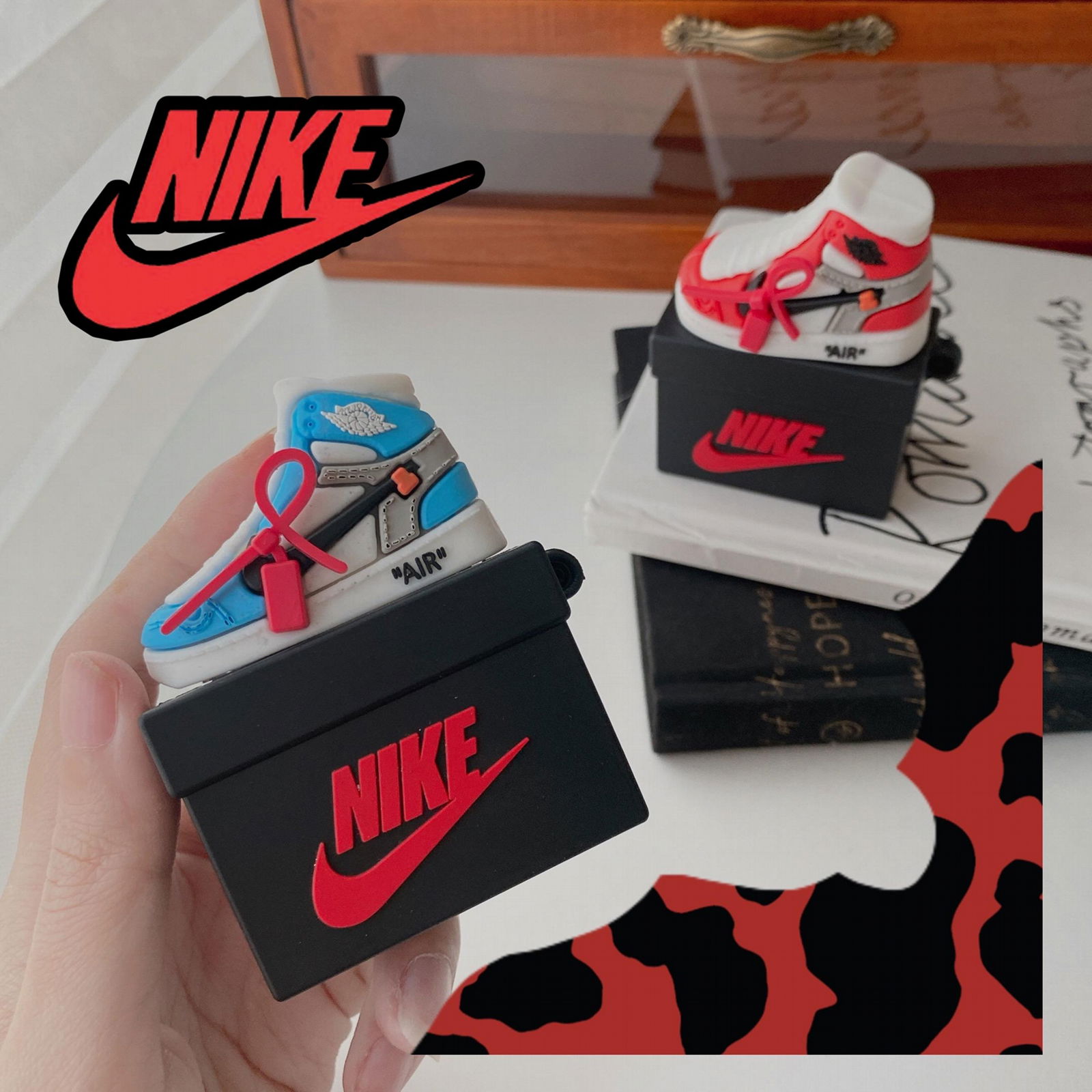 3D      Air Jordan Box Case for Airpods2 Pro Sports Sneaker Storage Bag Cover