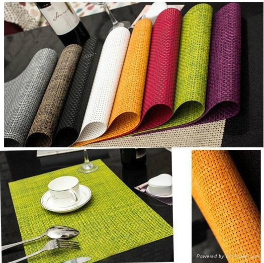 pvc coacted pet woven placemat. china supplier  at table mat