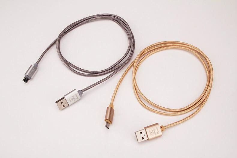High speed braided charging micro USB data cable for Android 3
