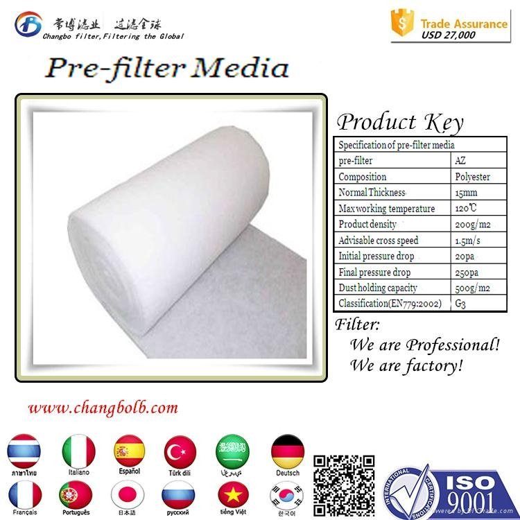 Polyester 200g fiber pre air filter media 3
