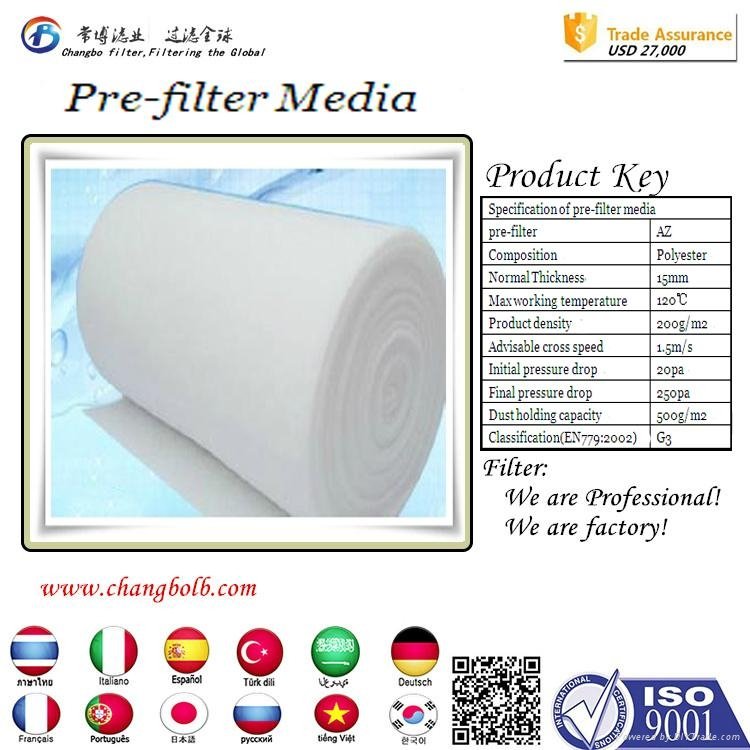Polyester 200g fiber pre air filter media