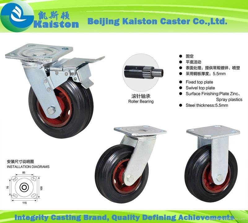 KI1148 Kaiston Super Heavy Duty Rubber Caster 2