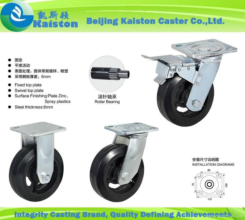KI1148 Kaiston Super Heavy Duty Rubber Caster 3