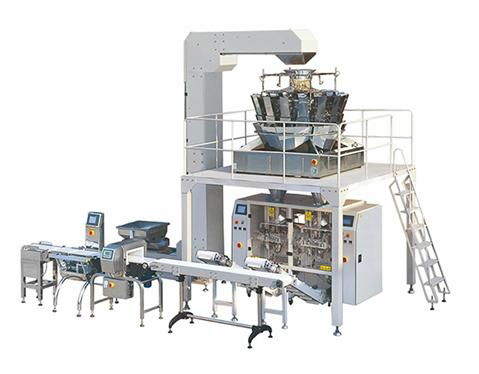 Automatic Multihead Weigher with Turntable and Metal Detector Packaging Line