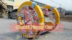 Pink Amusement Ride Happy 360Degree Rotating Ride Battery Ride for Family Joy 