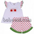 Apple hand smocked short set for girl 