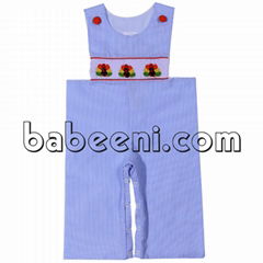 Cute turkey hand smocked longall for little boy - BB713