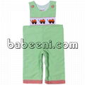 Pumkin truck hand smocked longall for boy - BB714