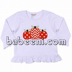 Lovely pumpkins applique T-shirt for girl - BB716