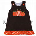 Pretty pumpkins applique A-line dress