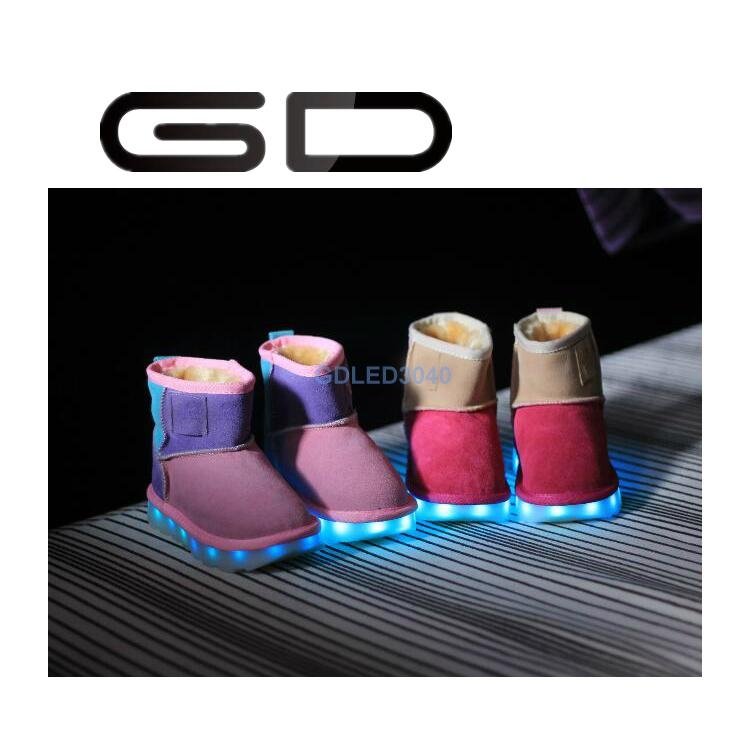 GD novelty LED flashing snow boot fashion warm winter shoes for kids 5