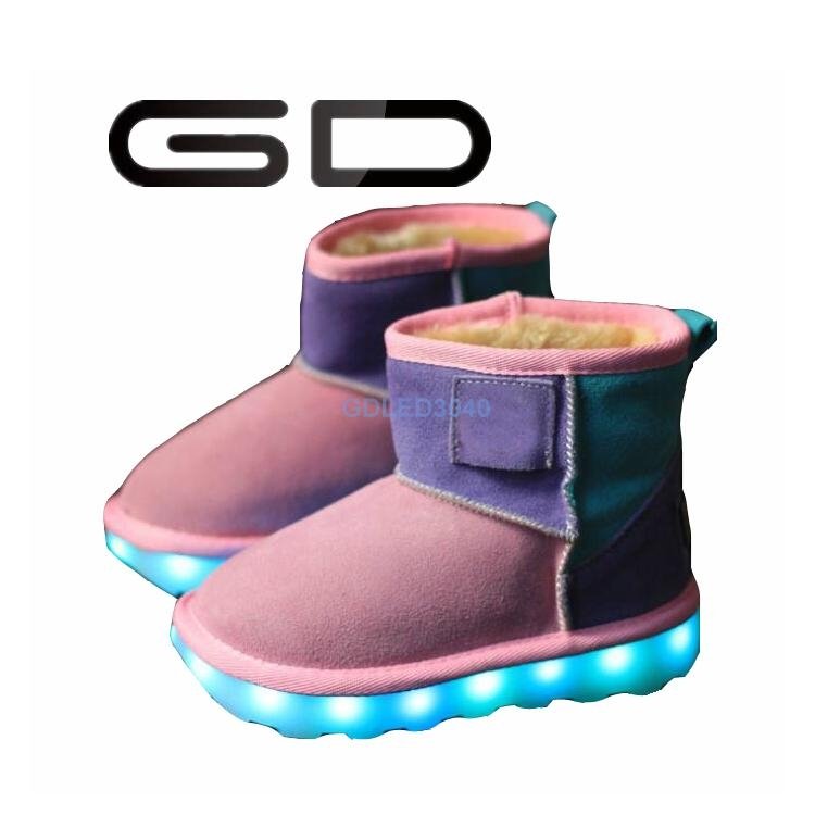 GD novelty LED flashing snow boot fashion warm winter shoes for kids 4