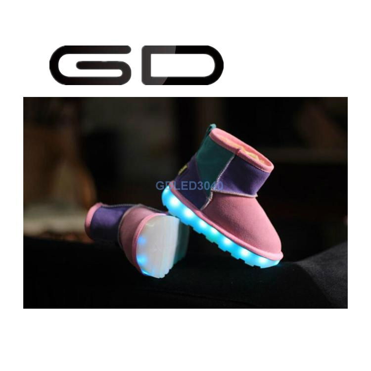 GD novelty LED flashing snow boot fashion warm winter shoes for kids 2