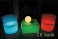 Led table of illuminated furniture