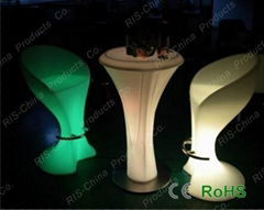 LED bar chair with footrest