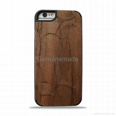 wood phone case solid phone protective cord back high quaility Iphone6/6P Peacoc