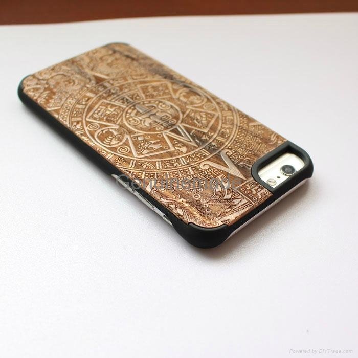 wood phone case solid phone protective cord back high quaility Iphone6/6P Maya 3
