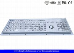 R   ed Metal Industrial Keyboard With Trackball 103 Function Keys And Number Key