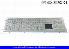 IP65 R   ed Kiosk Metal Industrial Keyboard With Touchpad Function Keys And Numb