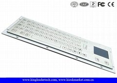 Brushed IP65 Kiosk Metal Industrial Keyboard With Touchpad Panel Mount From The 