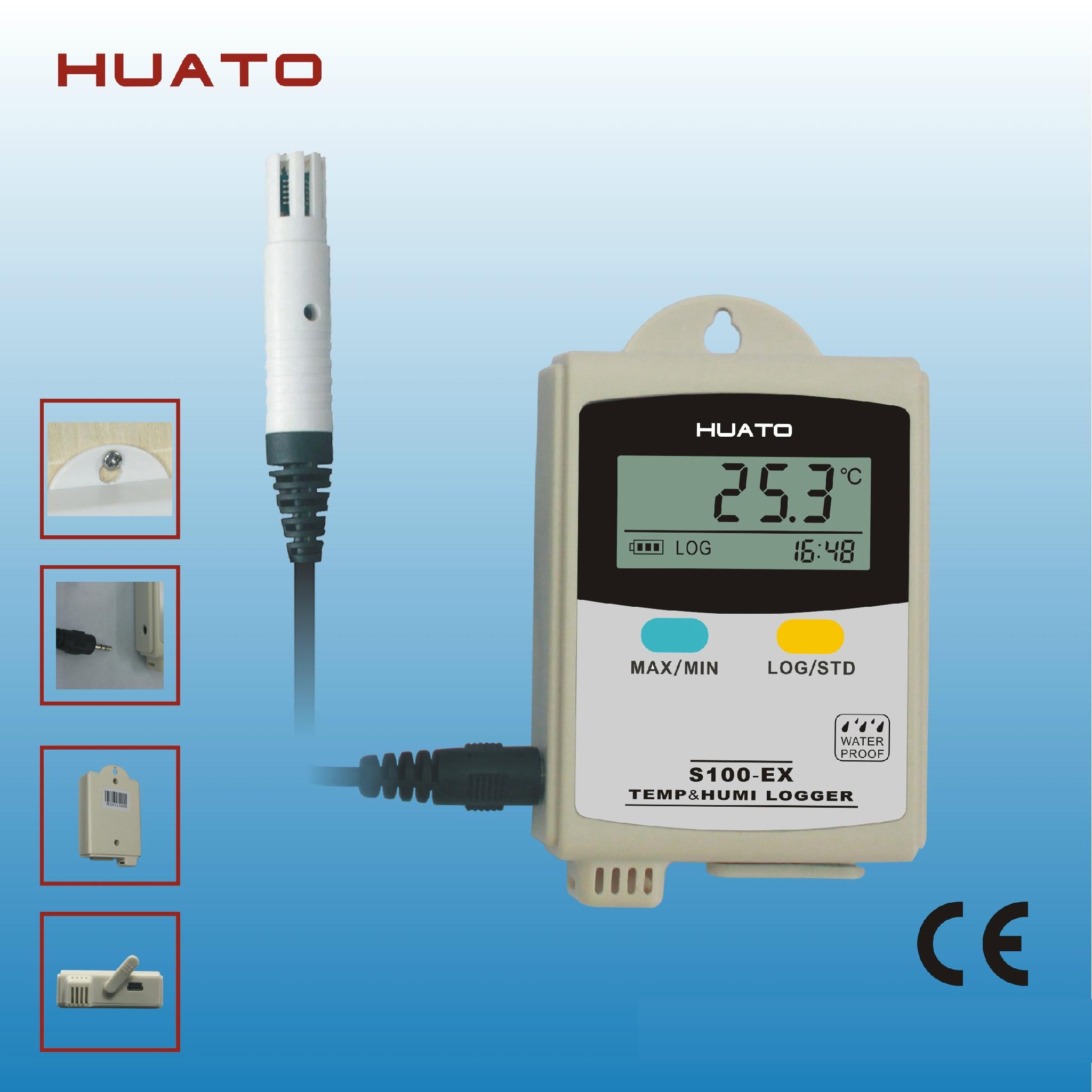 External portable Temperature Humidity Data Logger S100EX HUATO