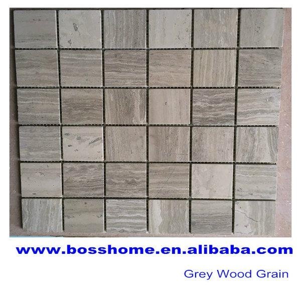 China grey wood marble mosaic 1