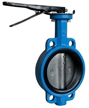 Wafer Type Double Flanged Concentric Design Rubber or PTFE Lined Butterfly Valve
