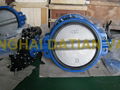 Wafer Type Double Flanged Concentric Design Rubber or PTFE Lined Butterfly Valve 4