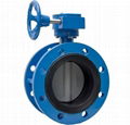 Wafer Type Double Flanged Concentric Design Rubber or PTFE Lined Butterfly Valve 2