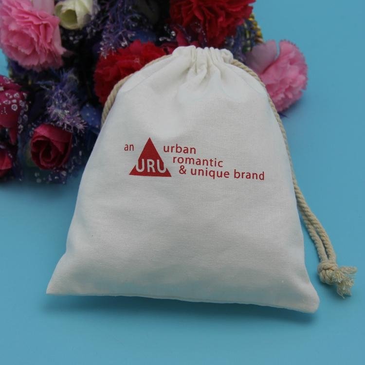 wholesale custom made cotton drawstring bag with logo printed   5