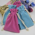 coloful drawstring jewelry pouch velvet fabric  2