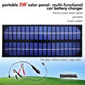 PET portable 5W solar panel multi-functional car battery charger