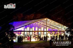 Transparent Clear Top Tent With Transparent Clear PVC Fabric And Glass Wall 