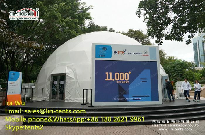 5-30m Steel Frame Geodesic Dome Half Sphere Tent With Any Color PVC Fabric 2