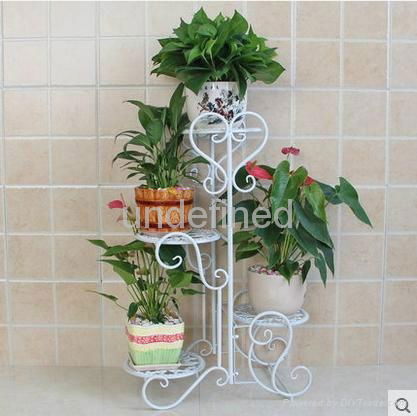 Fashion Flower Holder Wrought Iron Metal Flower Pot Rack 2