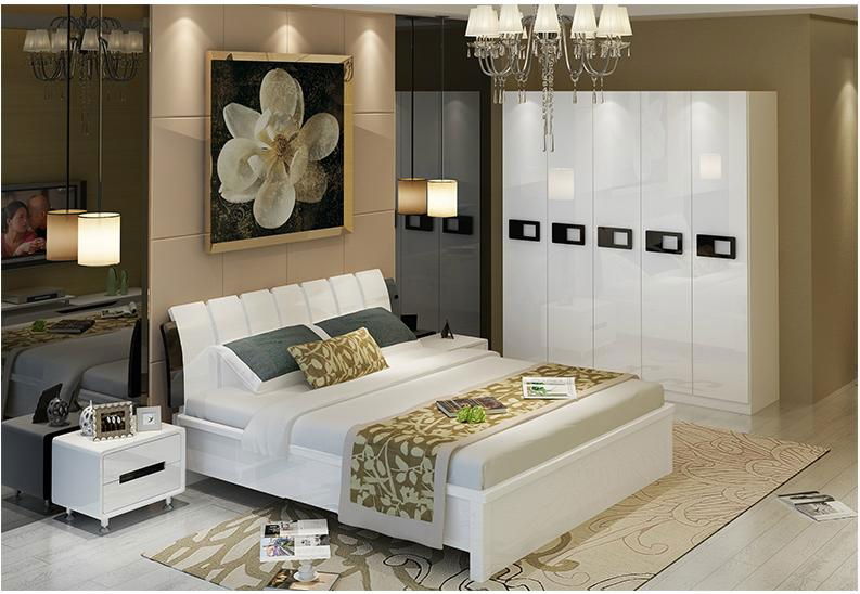  King queen Adults bedroom furniture sets be d +2 bedside+dresser table +stool) 4